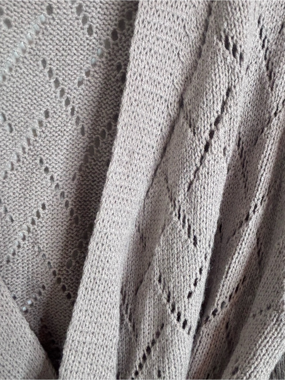 Grey Open Knit Wrap Cardigan with Tie Belt sz XL - Picture 3 of 8